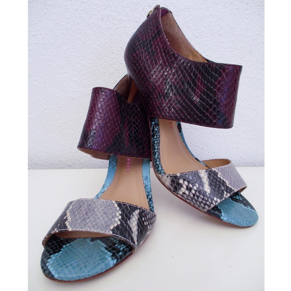 Elaine Turner Multicolor Snakeskin Heel Si…